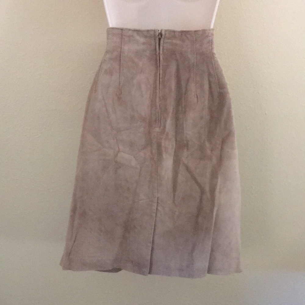 Lord & Taylor Suede Leather Skirt, Lined petite